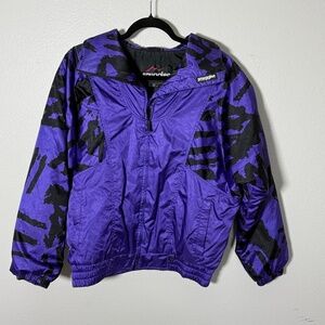 Snuggle Ski Wear Purple Black Jacket Womens M Lightweight Windbreaker‎